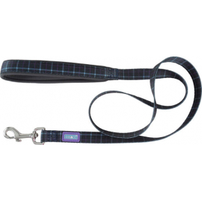 Dog & Co Country Blue Check Nylon Padded Handle Lead 1 " X 48 " Hem & Boo